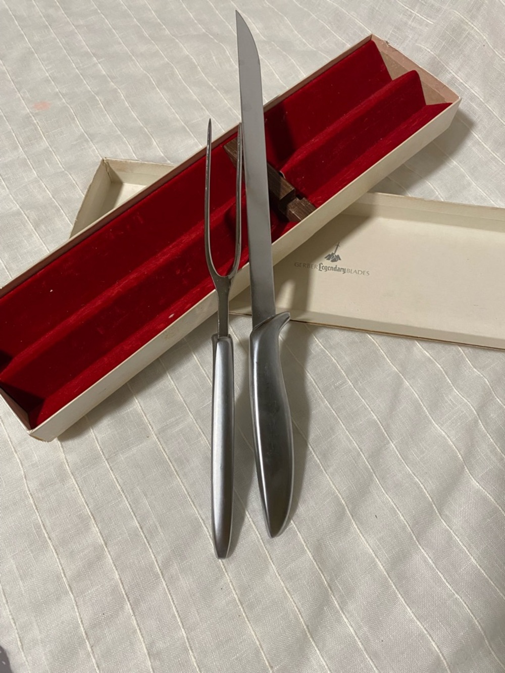 Gerber Silver Carving Knife and Fork Set